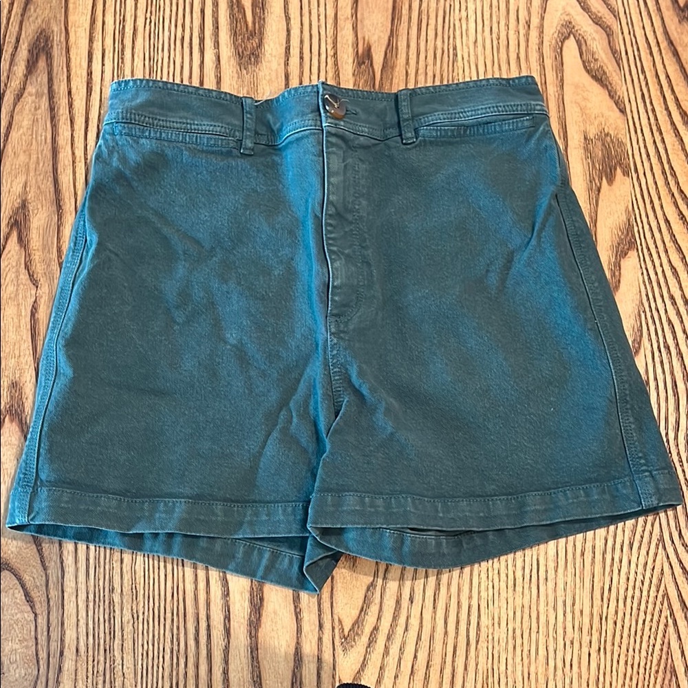 Green Denim Shorts